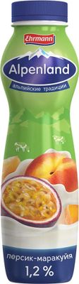 Йогуртный продукт Alpenland питьевой 1,2% Персик и маракуйя, 290г