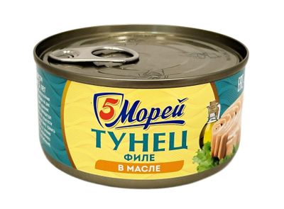 Тунец филе в масле 185г. 5М (tuna) 1/24