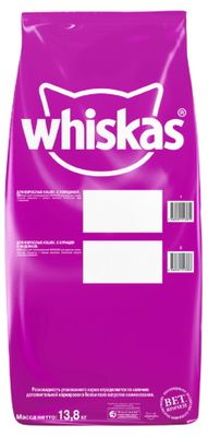Сухой корм Whiskas для кошек «Подушечки с паштетом. Ассорти с курицей и индейкой», 13,8кг