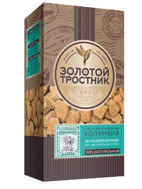 Сахар Золотой тростник нерафинированный кусковой, 450г