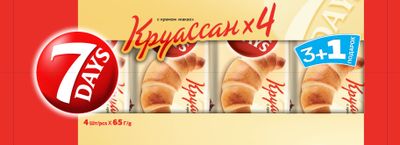 Круассан 7 DAYS с кремом "какао" 3+1 (65 г х 4 шт)