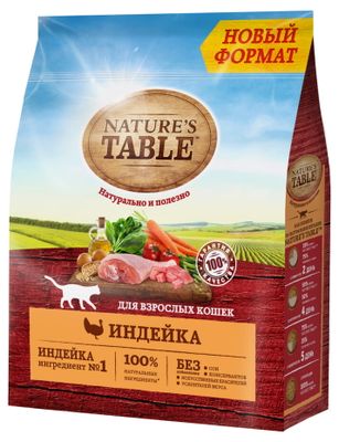 Сухой корм для кошек Nature’s Table Индейка, 1,1кг
