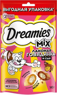Лакомство для кош Dreamies с добавлением гов/сыр 12*140г