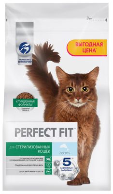 Корм сухой Perfect Fit для стерилизованных кошек Лосось 2,5кг