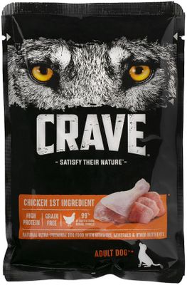 Корм консервированный полнорационный CRAVE для взрослых собак всех пород с курицей, 85г