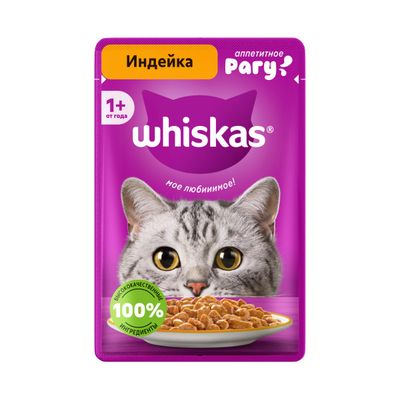 Влажный корм Whiskas для кошек Аппетитное рагу с индейкой, 75г