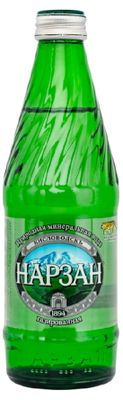 Вода Нарзан минеральная, лечебно-столовая, 0,5 л, газированная, стекло.