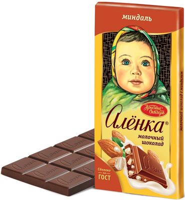 Шоколад молочный Алёнка с миндалем, 75гр