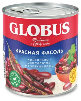 Фасоль Globus красная, 400г/425мл