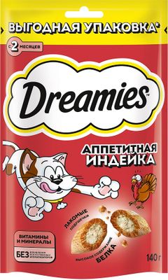Лакомство для кош Dreamies с добавлением индейки 12*140г