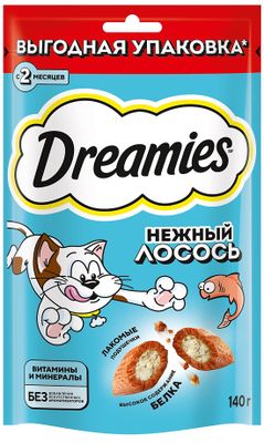 Лакомство для кош Dreamies с добавлением лосося 12*140г