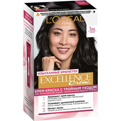 Краска для волос L'OREAL Excellence 100 Чёрный