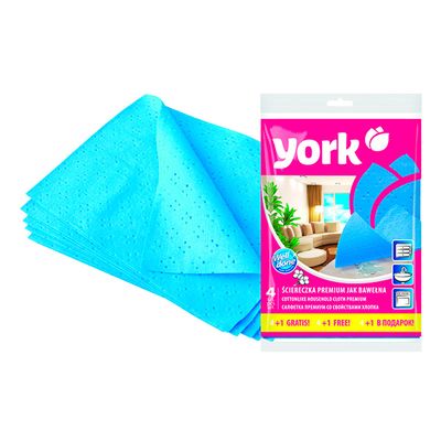 YORK Салфетка ПРЕМИУМ сверхвлаговпитывающая 4шт+1шт