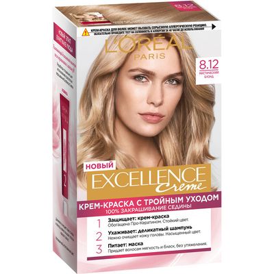 Краска для волос L'OREAL Excellence 270мл 8.12 Мистический блонд