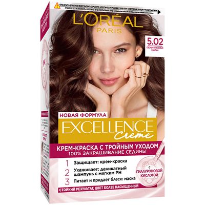 Краска для волос L'OREAL Excellence 270мл 5.02 Обольстительный каштан