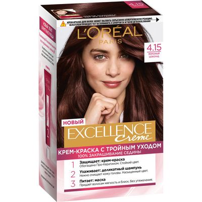 Краска для волос L'OREAL Excellence 270мл 4.15 Морозный шоколад