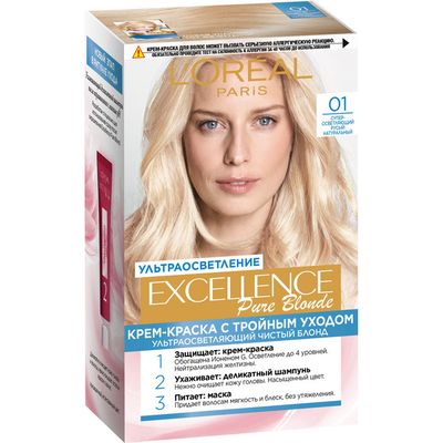 Краска для волос L'OREAL Excellence 270мл 01 Супер-осветляющий русый натуральный