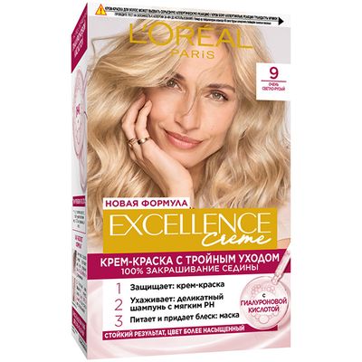 Краска для волос L'OREAL Excellence 270мл 9 Очень светло-русый