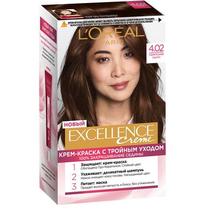 Краска для волос L'OREAL Excellence 270мл 4.02 Пленительный каштан