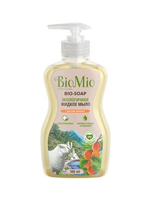 Мыло жидкое BIO MIO Bio-Soap 300мл с маслом абрикоса, дозатор