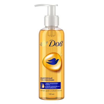 Мицеллярный гель DOVE/ДАВ 120мл для снятия макияжа с маслами