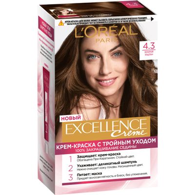 Краска для волос L'OREAL Excellence 270мл 4.3 Зол каштан