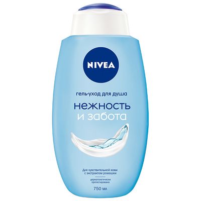 Гель для душа NIVEA 750мл Гель-уход Нежность и Забота*6