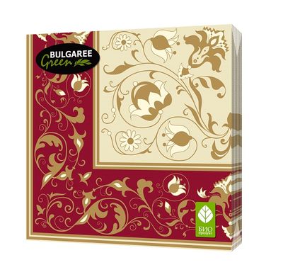 BGREEN 3сл 20шт 33*33см Салфетки бумажные Белиссимо