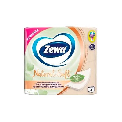 Туалетная бумага ZEWA Нейчерал 4шт 4сл Софт