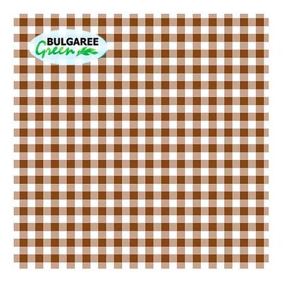 BGREEN 3сл 20шт 33*33см Салфетки бумажные Клетка кофейная