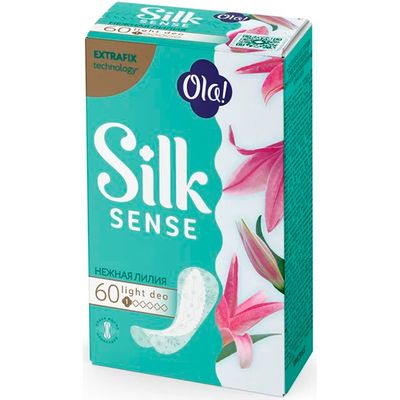 Ежедневные женские прокладки OLA! SILK SENSE Light Deo 60шт Стринг-мультиформ Нежная лилия