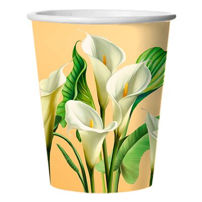 BGREEN 10шт Стакан картонный 0,25л Каллы (21 new)