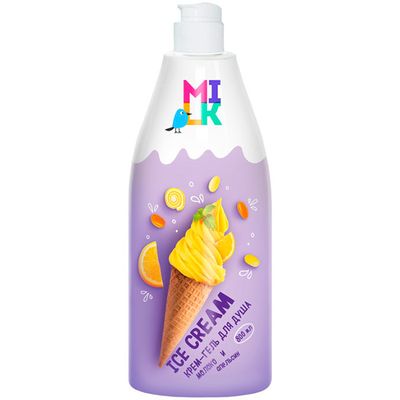 Крем-гель для душа MILK 800мл Молоко и апельсин ice-cream NEW