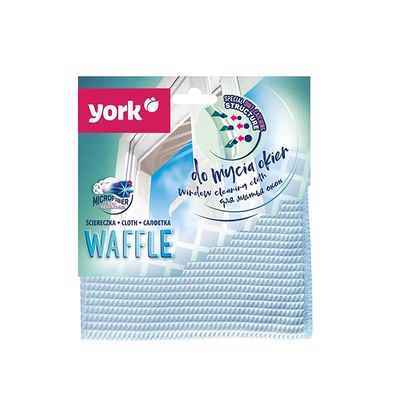 Салфетки хозяйственные YORK 1шт из микрофибры для окон вафельная