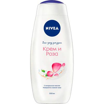 Гель для душа NIVEA 500мл Гeль-уход Крем и роза