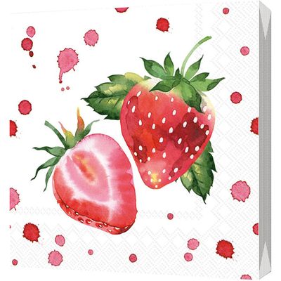 BGREEN 3сл 20шт 33*33см Салфетки бумажные Клубника (22 new)