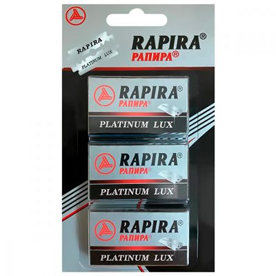 Лезвия двухсторонние Rapira Platinum Lux 5шт*3 классические с платиновым напылением