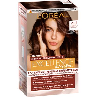 Краска для волос L'OREAL Excellence Crème UNIV NUDES 4U каштановый