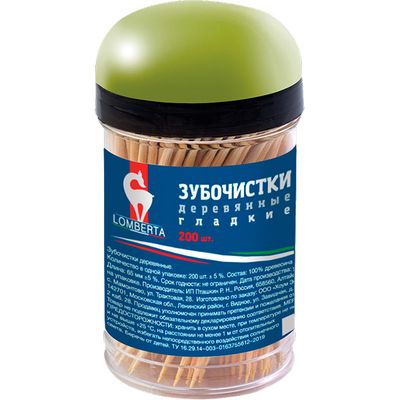 LOMBERTA 200шт Зубочистки деревянные*24