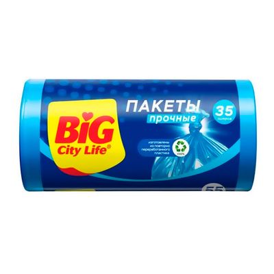 Пакеты для мусора BIG City 35л 55шт 50х60см HD синие (40шт/ящ)