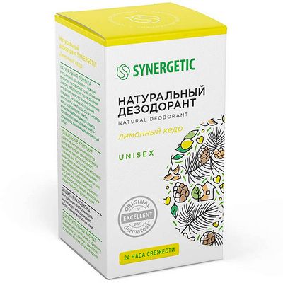Дезодорант для тела SYNERGETIC 50мл натуральный Лимонный кедр