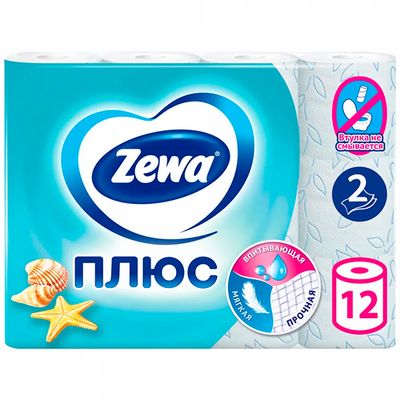 Туалетная бумага ZEWA Плюс 12шт 2сл Свежесть Океана