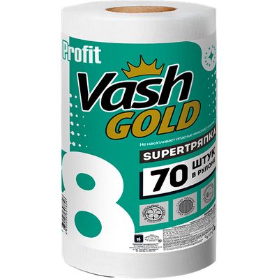 Салфктки хозяйственные VASH GOLD Супер тряпка тисненная 70 л/рул