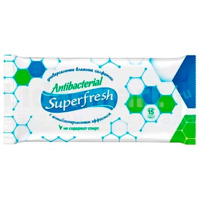 Влажные салфетки Ultra Fresh 15шт Antibacterial (120шт/ящ)