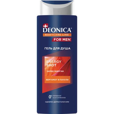Гель для душа DEONICA FOR MEN 250мл Energy Shot