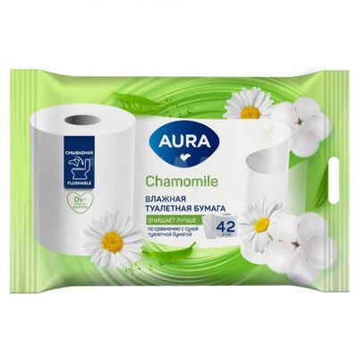 Влажная туалетная бумага AURA NICE 42шт с крышкой*10