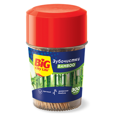 Зубочистки BIG City 300шт Бамбук (36шт/ящ)
