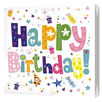 BGREEN 2сл 50шт 24*24см Салфетки бумажнын Happy Birthday