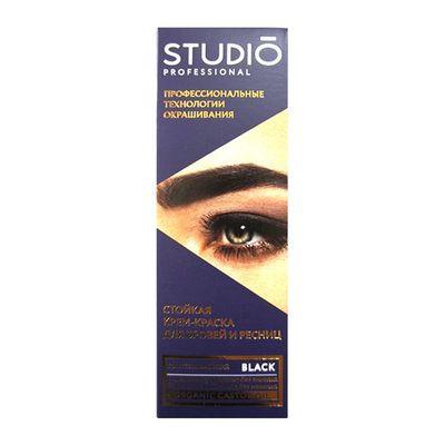Крем-краска для бровей и ресниц STUDIO Professional 50/30мл Black Черная *6