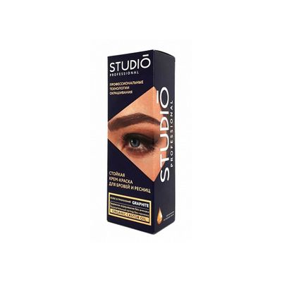 Крем-краска для бровей STUDIO Professional 30/20мл Татуаж Графитовый*6